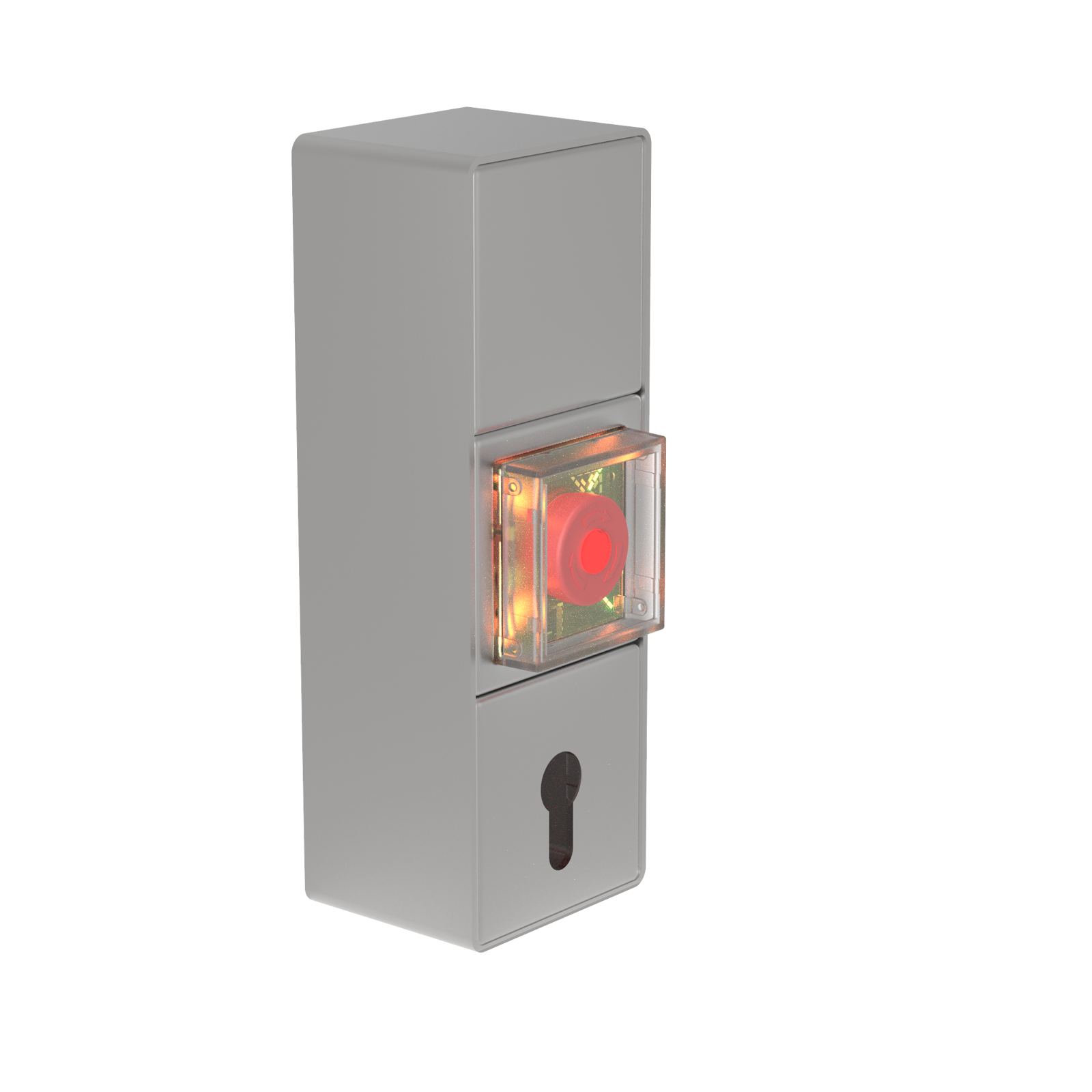 TE2B12A Terminale di Uscita di Emergenza EN 13637 Montaggio superficiale 3 moduli (Alimentazione elettrica 230VAC/24VDC 0,4 A + Pulsante Master + Coperchio per cilindro PZ88)