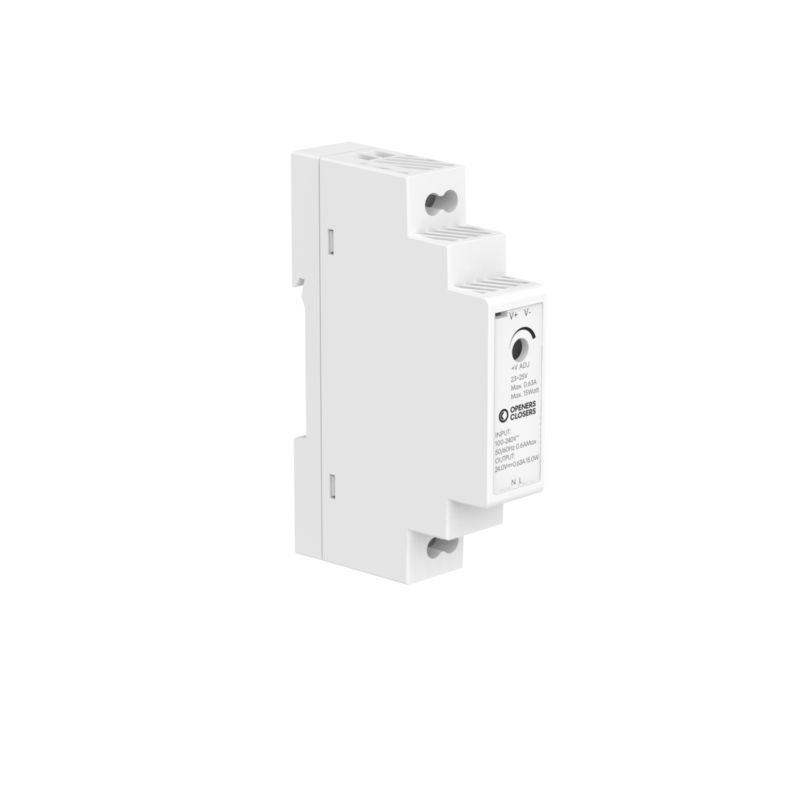 PSD015S2400630 Step-Shaped DIN Rail Power Supply 15W with 24V DC 0.63A