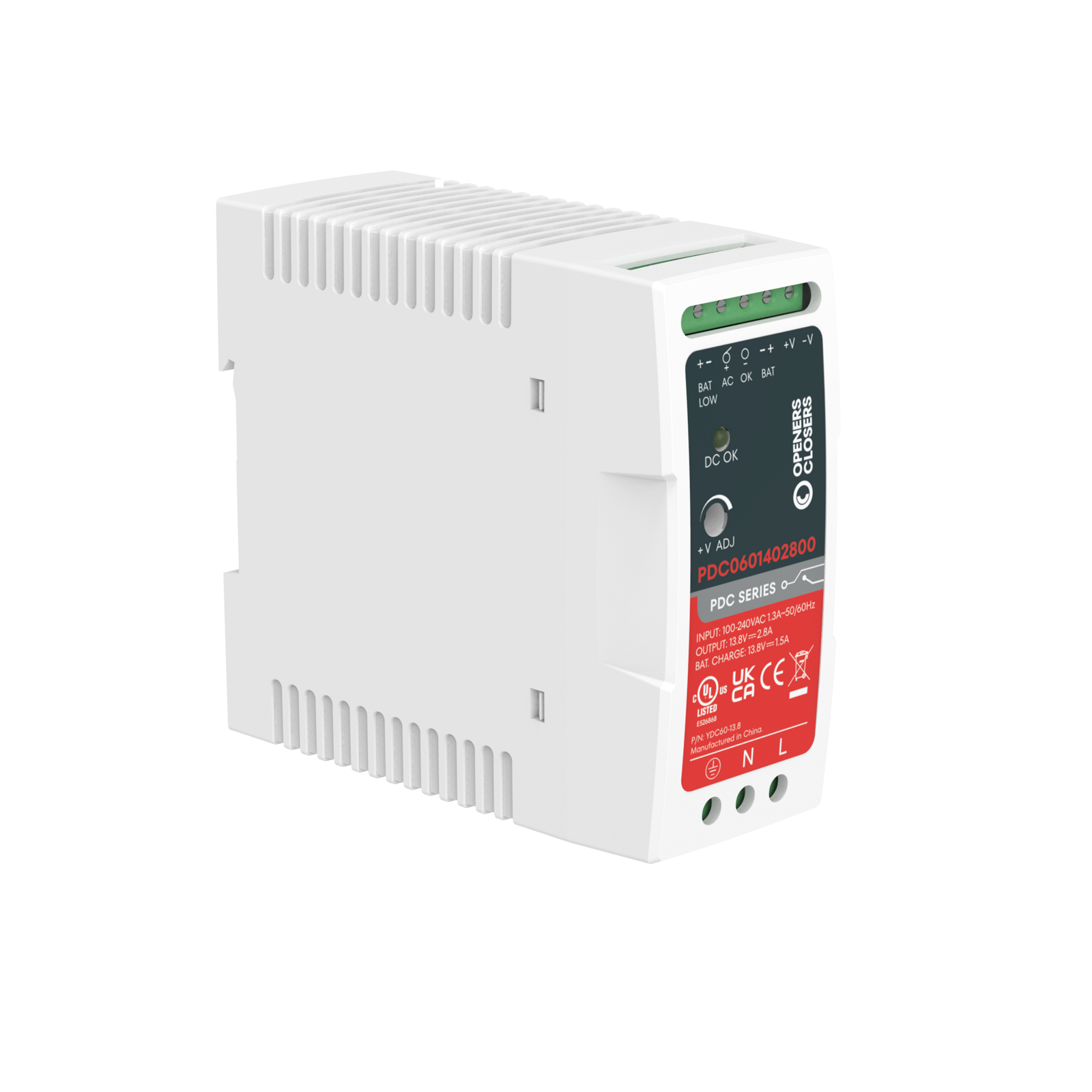 PDC0601402800 UPS DIN Rail 2 Channel Power Supply 59.34W with 13.8V DC 2.8A