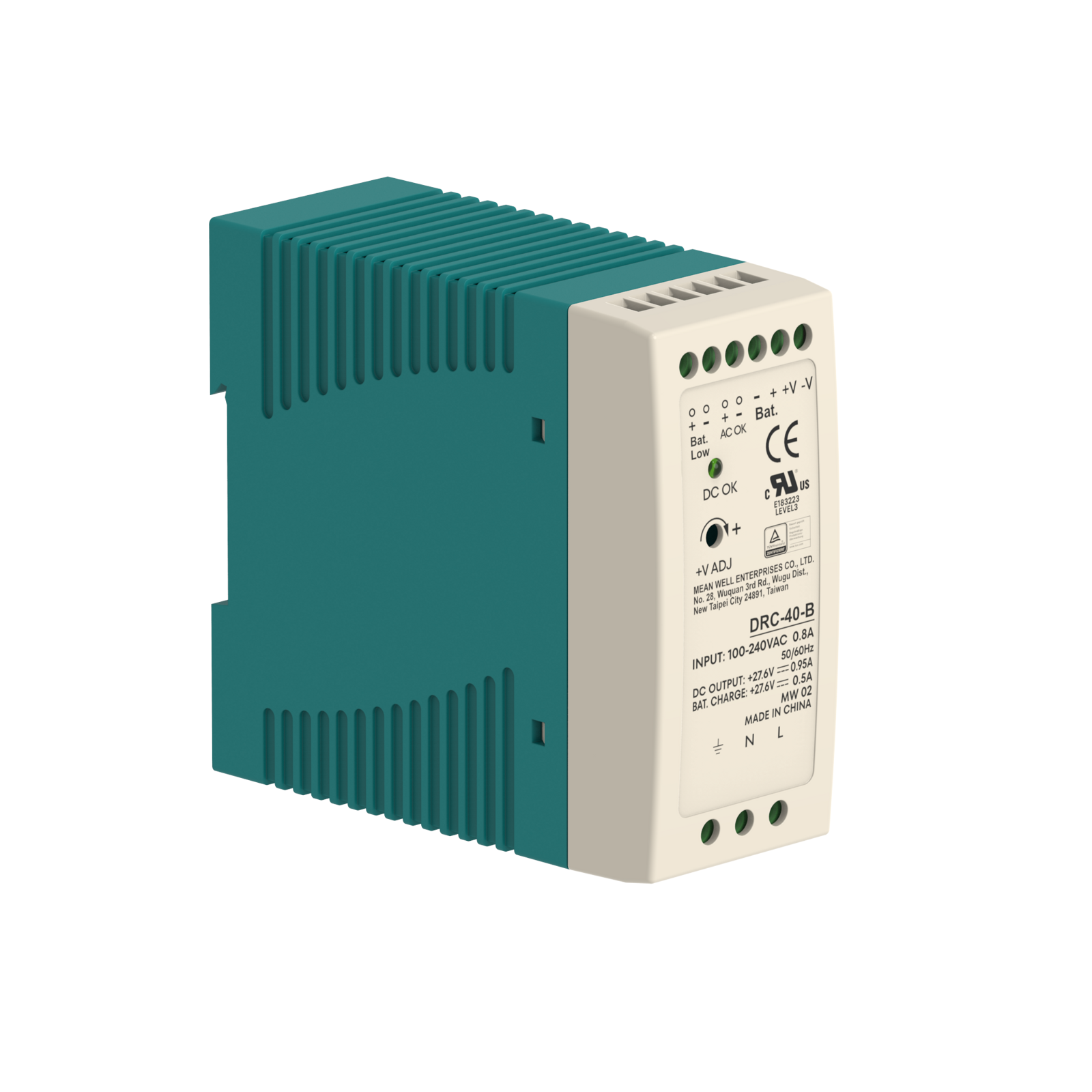 PS4024B Fuente de alimentación con forma escalonada para carril DIN de 40W con 24V DC 1,7A