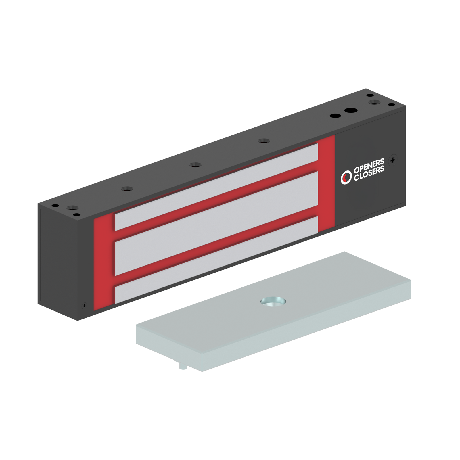 MEX500SV4K Electromagnetic Lock surface mounted 5,000N 12-48V DC with door status and timer Black