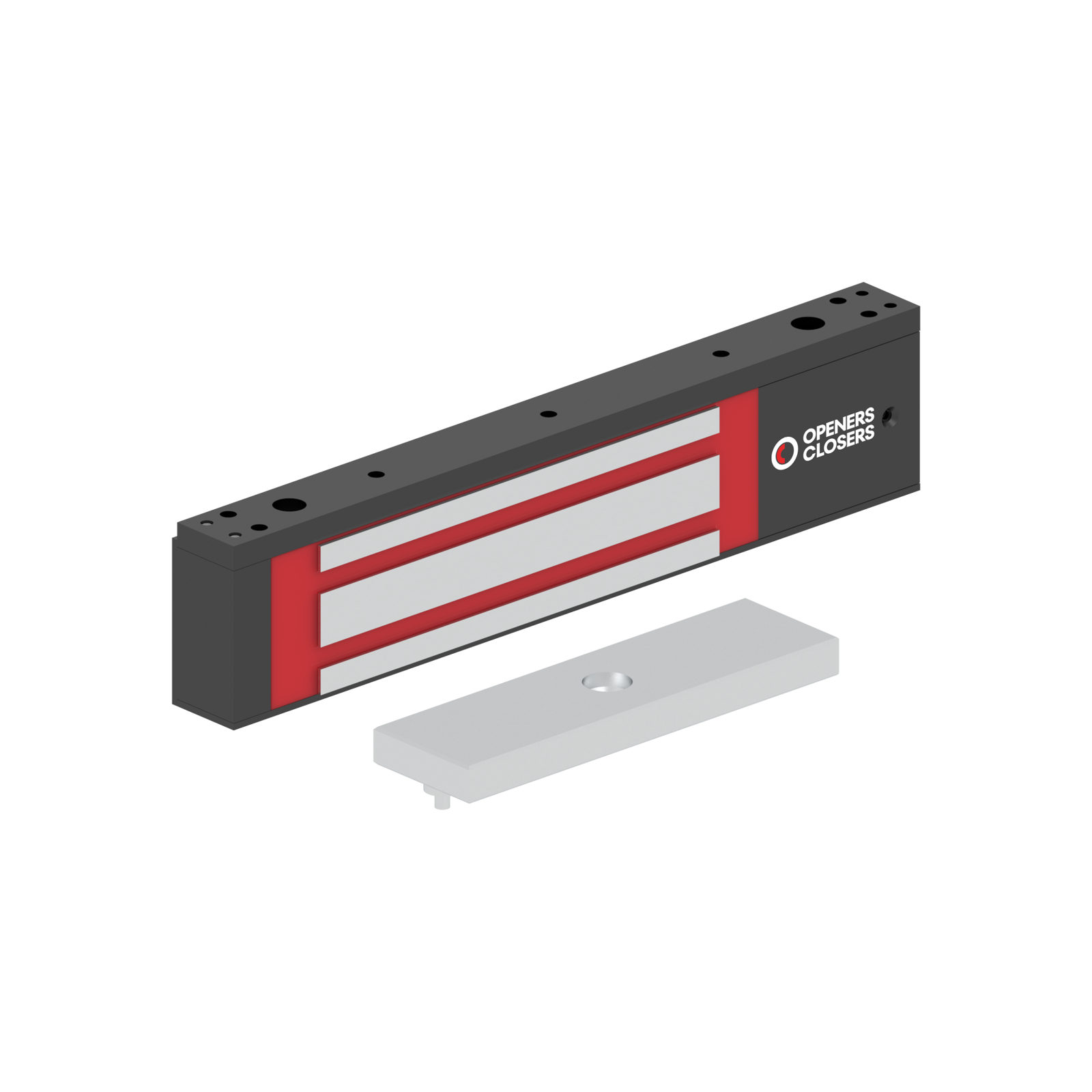 MEX280SV4K Electromagnetic Lock surface mounted 2,800N 12-48V DC with door status and timer Black